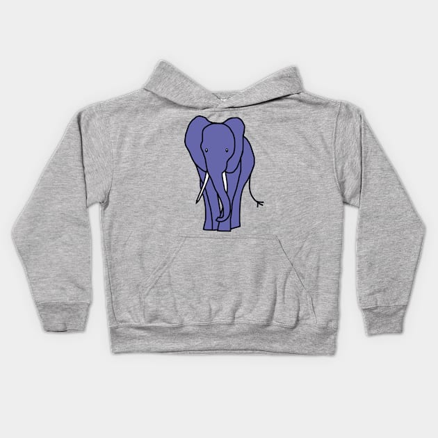 Very Peri Periwinkle Blue Big Elephant Color of the Year 2022 Kids Hoodie by ellenhenryart